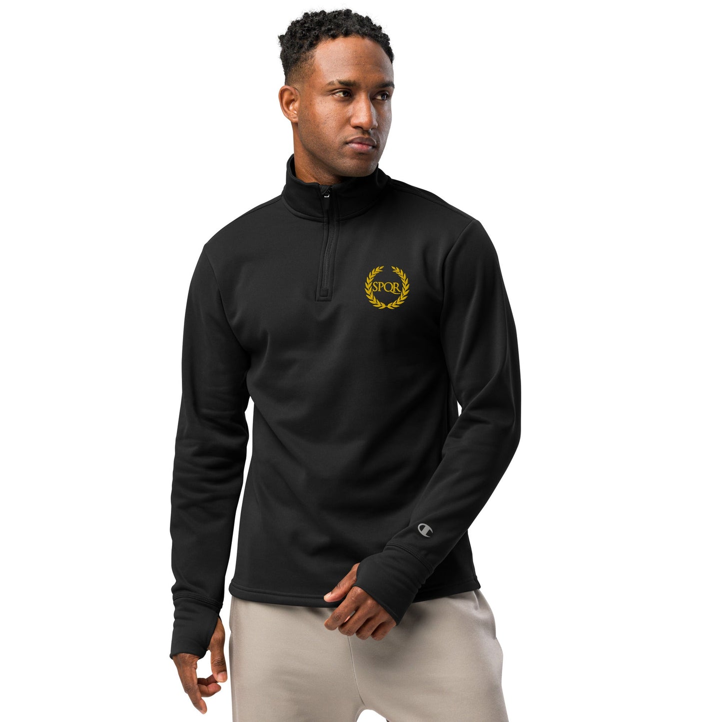Champion’s SPQR Quarter Zip Pullover - Emporium RomanumBlackS