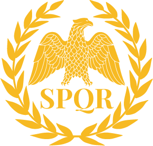 Eagle from the Roman Empire in Golden Laurel with Senatus Populus que romanum