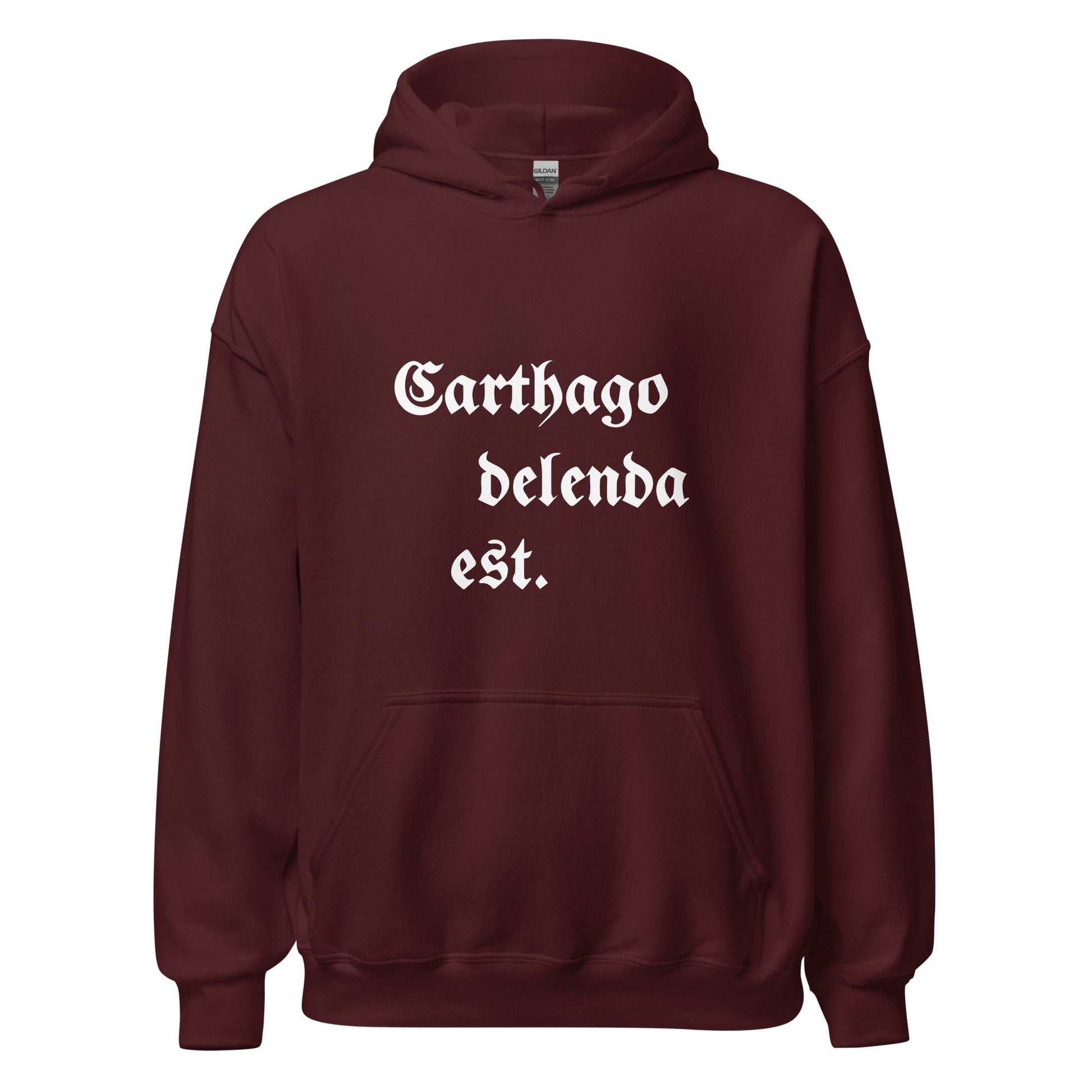 Carthago Delenda Est Hoodie (Unisex) - Emporium RomanumMaroonS