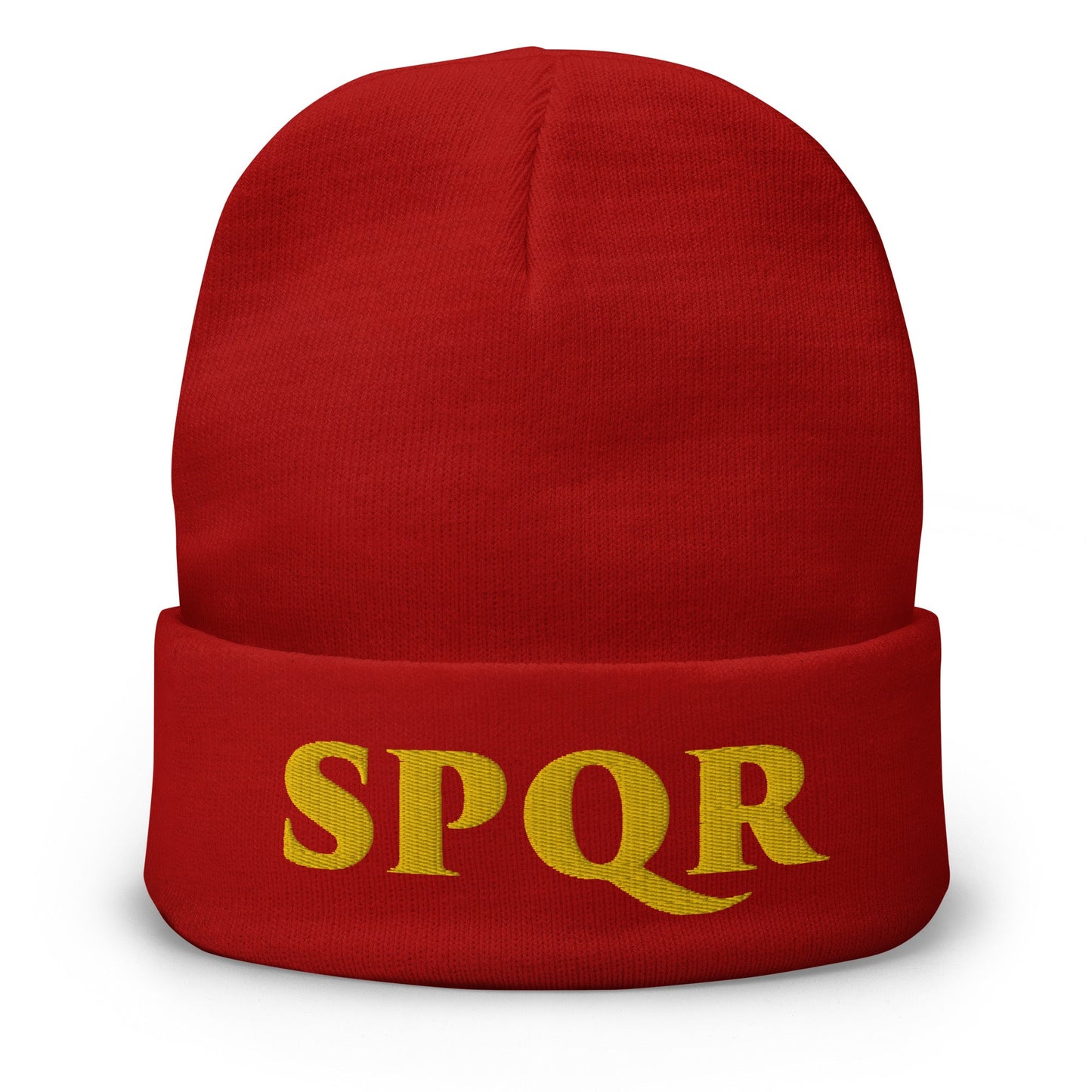 Embroidered SPQR Beanie - Emporium RomanumRed