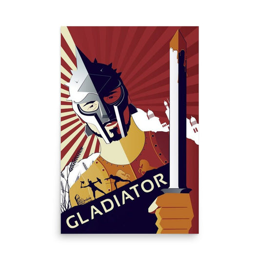 Gladiator Art Deco Style Poster - Emporium Romanum24″×36″