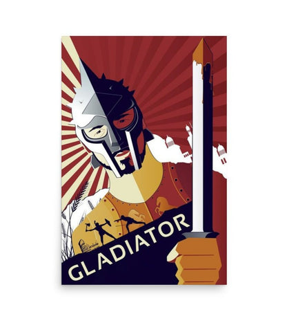 Gladiator Art Deco Style Poster - Emporium Romanum20″×30″