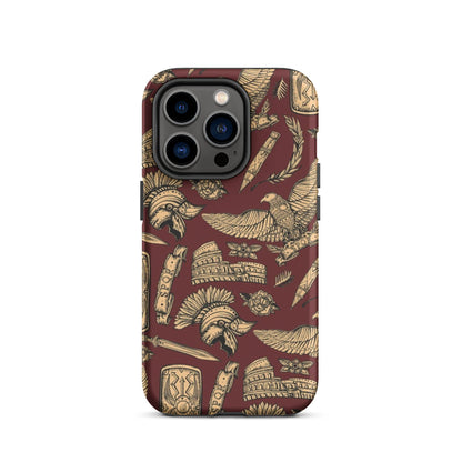 Roman Pattern Tough Case for iPhone® - Emporium RomanumGlossyiPhone 11