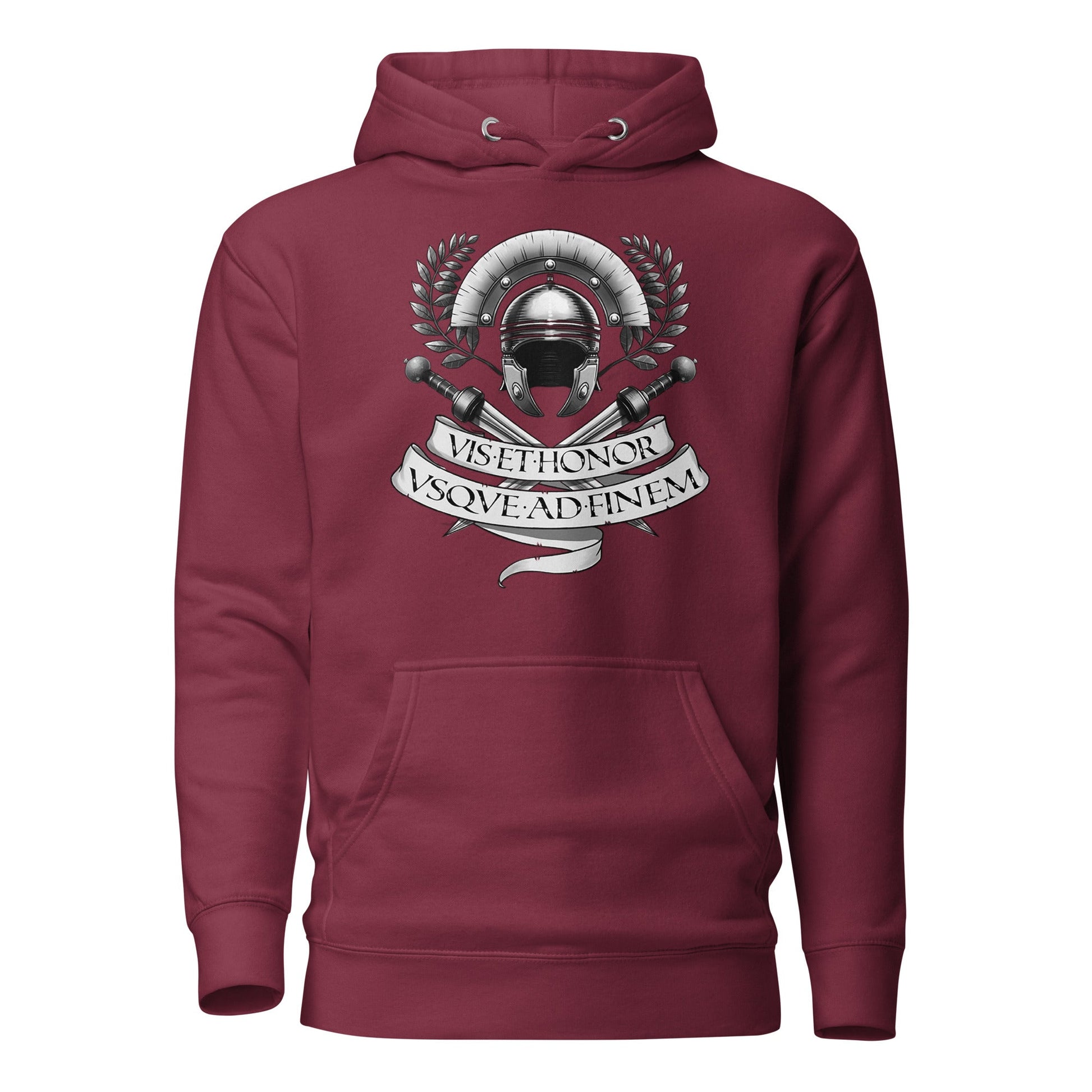 Roman Strength and Honor Hoodie - Emporium RomanumMaroonS