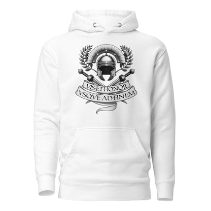 Roman Strength and Honor Hoodie - Emporium RomanumWhiteS