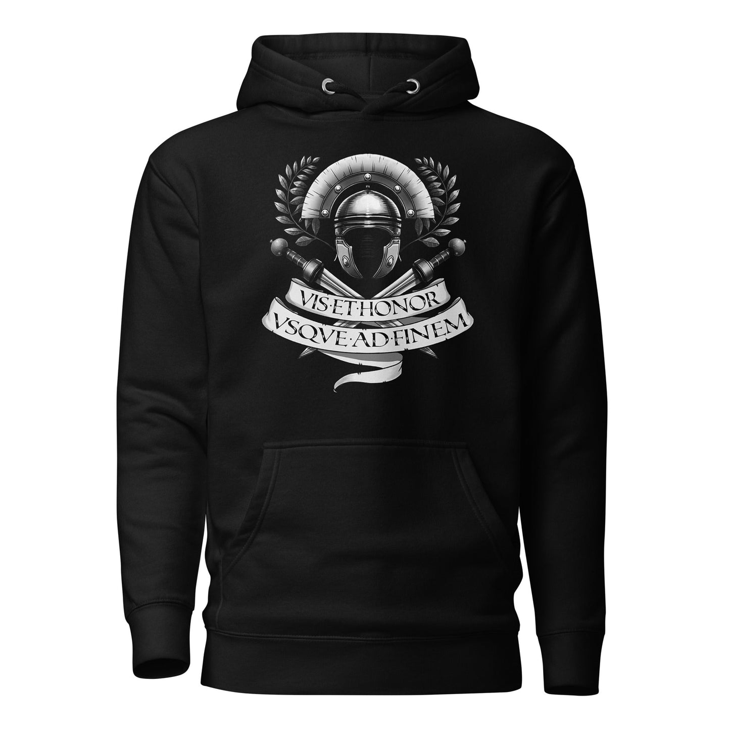 Roman Strength and Honor Hoodie - Emporium RomanumBlackS