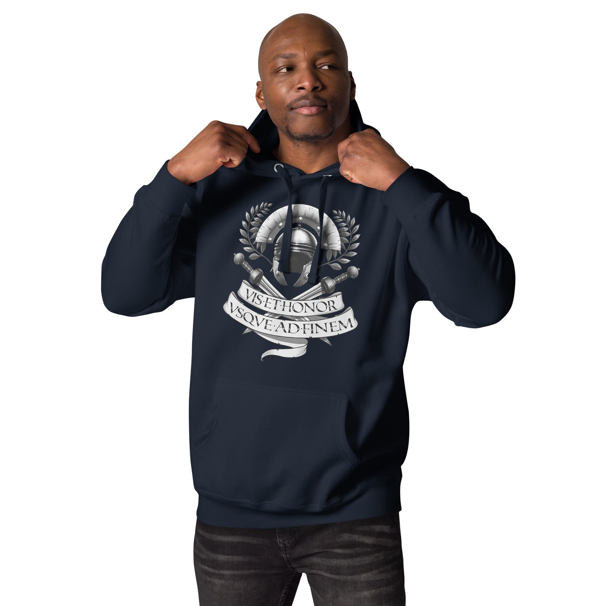 Roman Strength and Honor Hoodie - Emporium RomanumBlackS