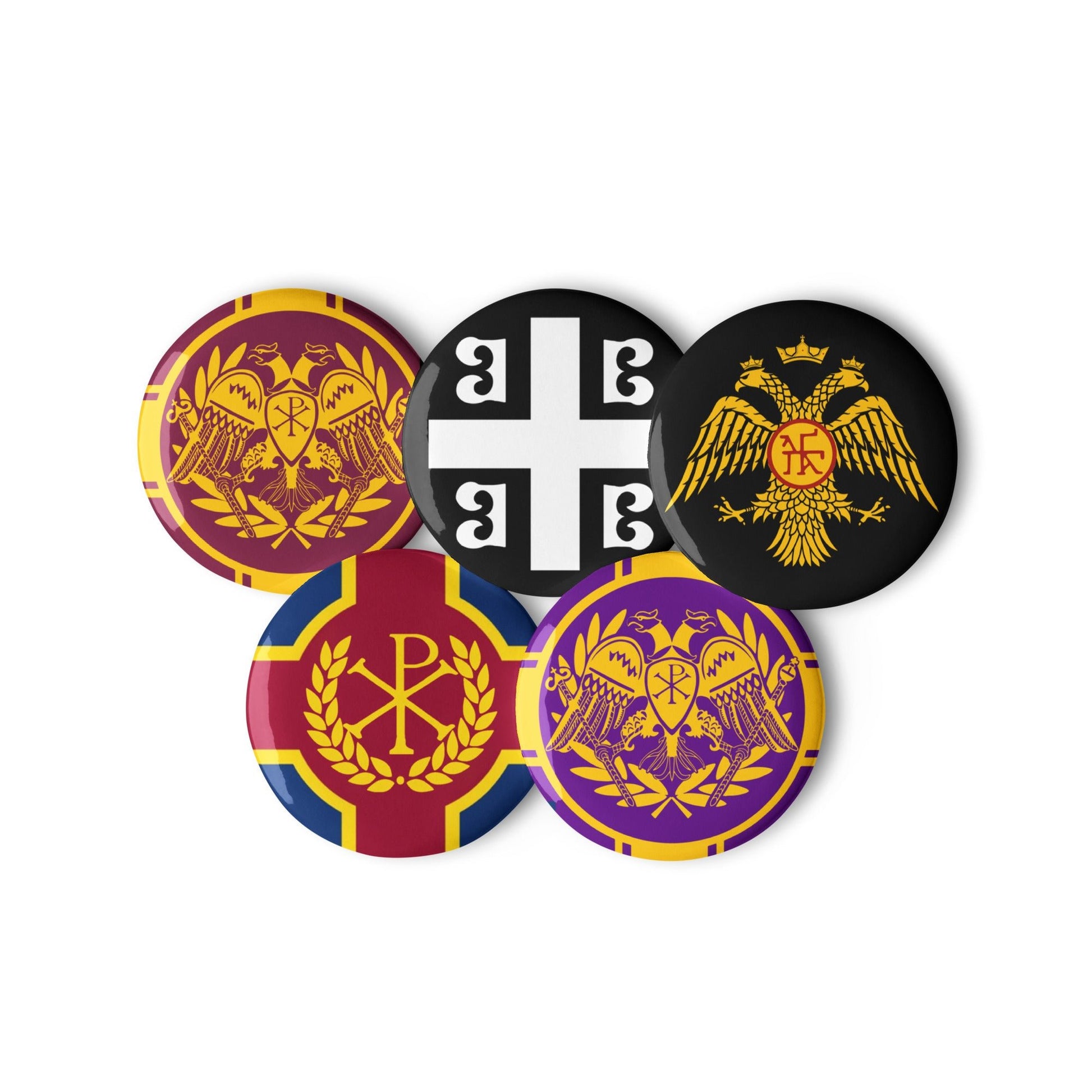 Set of Byzantine Empire Pin Buttons - Emporium Romanum1.25″ (31.25 mm)