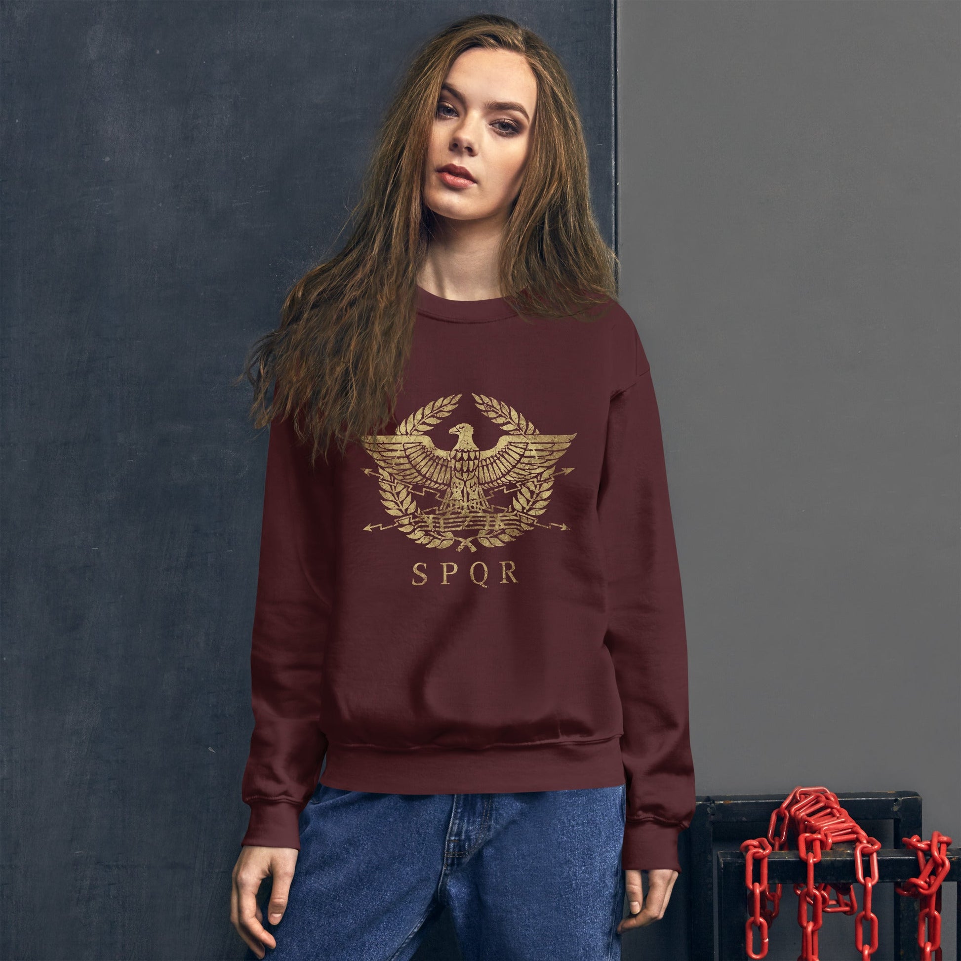 Unisex Roman Empire Sweatshirt - Emporium RomanumMaroonS